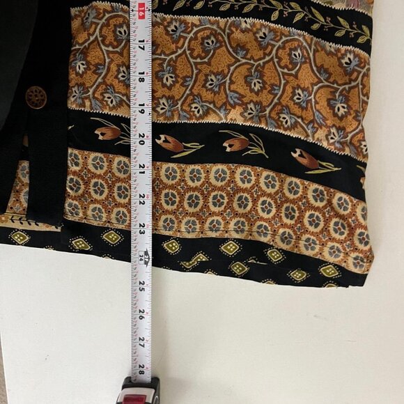 vintage 90s striped quirky boho whimsygoth rayon button up light weight shirt ja - Picture 7 of 8